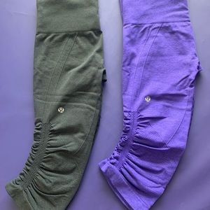 2 pair lululemon knee crop leggings